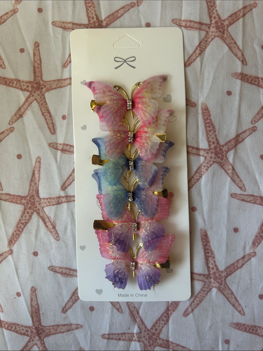 Butterfly Hair Clips Set in Pink, Purple, and Blue
